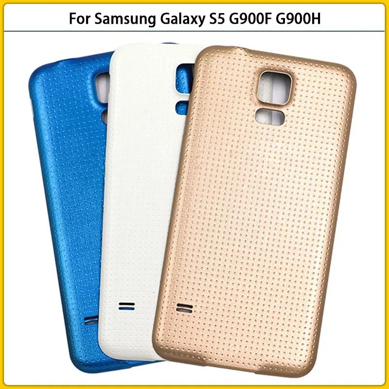 

High Quality For Galaxy S5 G900F G900H G900I i9600 Plastic Battery Back Cover Rear Door S5 Battery Housing Case Replace