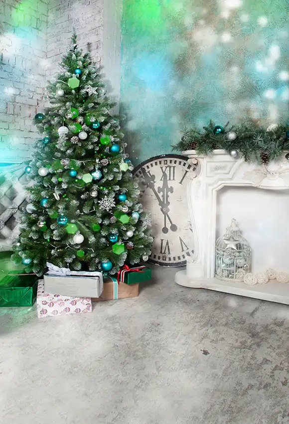 photography backdrops christmas tree fireplace photo background