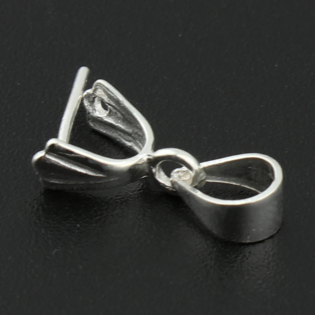 925 Sterling Silver Clasps Pinch Clip Bail Pendant Connector for DIY Jewelry 925 Sterling Silver Clasps Pinch Clip Bail Pendant Connector for DIY Jewelry