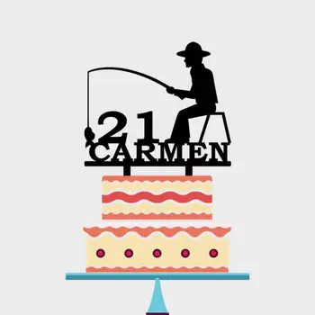Personalized Men's Birthday Cake Topper Custom Name Age Man Fishing Cake Topper For Men's Birthday Party Cake Decoration YC113
Personalized Men's Birthday Cake Topper Custom Name Age Man Fishing Cake Topper For Men's Birthday Party Cake Decoration YC113