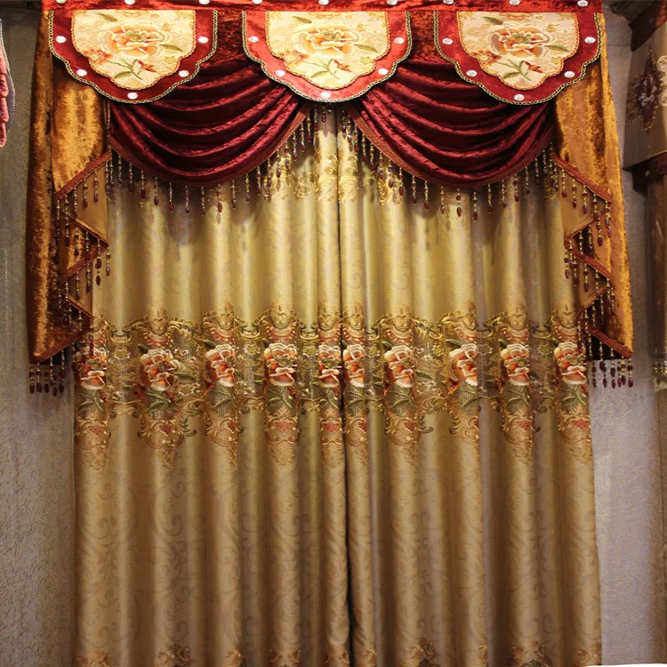 Curtain Chinese Style Embroidered Curtains for Living Room and For Bedroom European Floor Curtain 
Curtain Chinese Style Embroidered Curtains for Living Room and For Bedroom European Floor Curtain