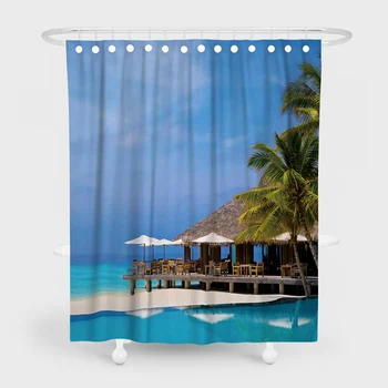 Summer Holiday Seaside View Bath Curtains Washable Waterproof Polyester Fabric Shower Curtain with Hooks Bathroom Decoration
Summer Holiday Seaside View Bath Curtains Washable Waterproof Polyester Fabric Shower Curtain with Hooks Bathroom Decoration