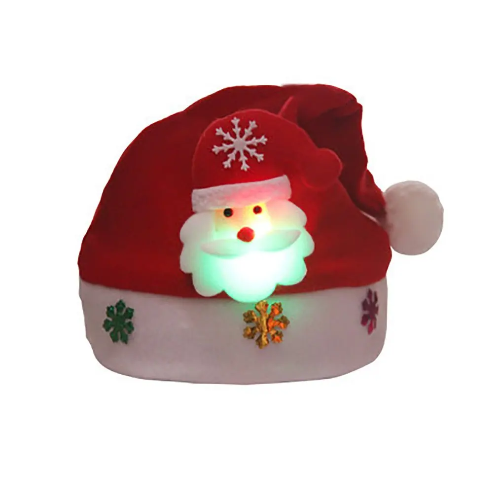 Фото Unisex Soft Warm Caps Christmas Hats with Light Xmas Kids Gift Comfortable Party Accessories | Тематическая одежда и