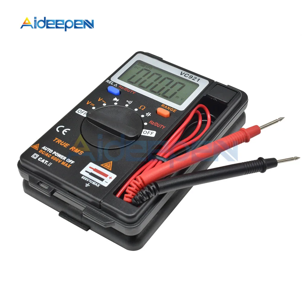 VC921 Digital Multimeter 3 3/4 Personal Handheld Pocket Mini Digital Multimeter Capacitance Resistance Frequency Tester
VC921 Digital Multimeter 3 3/4 Personal Handheld Pocket Mini Digital Multimeter Capacitance Resistance Frequency Tester