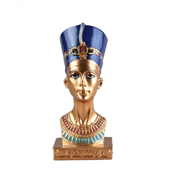 

Egyptian King TUT Pharaoh Queen Nefertiti Figurine Statue Ancient Sculpture Collectible Mythology Miniature Figure Egypt Decor