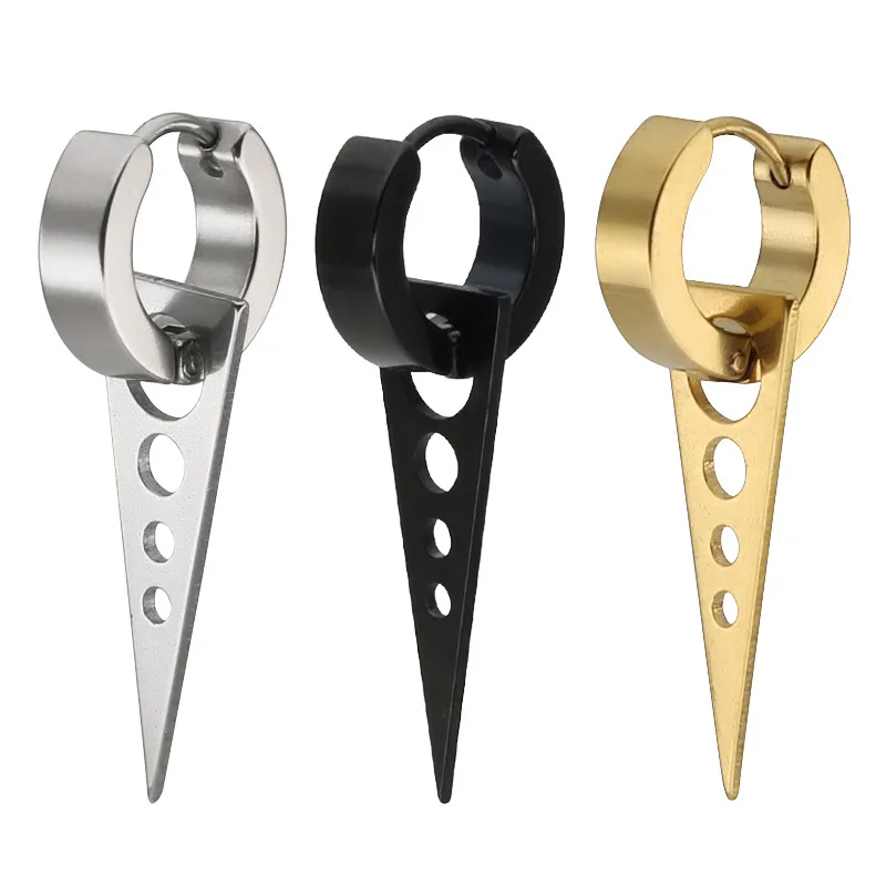 Silver Black Dangling Triangle with Hollow Round Single Stud Earrings for Men Boys Huggie Hinged Earring Unisex Jewelry
Silver Black Dangling Triangle with Hollow Round Single Stud Earrings for Men Boys Huggie Hinged Earring Unisex Jewelry