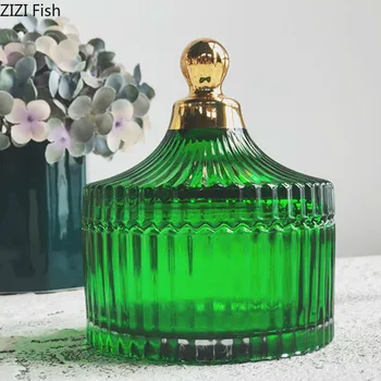 Retro Dark Green Glass Storage Box Jewelry Candy Tea Storage Jar Dust-proof Northern Europe Home Desktop Decoration Container
Retro Dark Green Glass Storage Box Jewelry Candy Tea Storage Jar Dust-proof Northern Europe Home Desktop Decoration Container