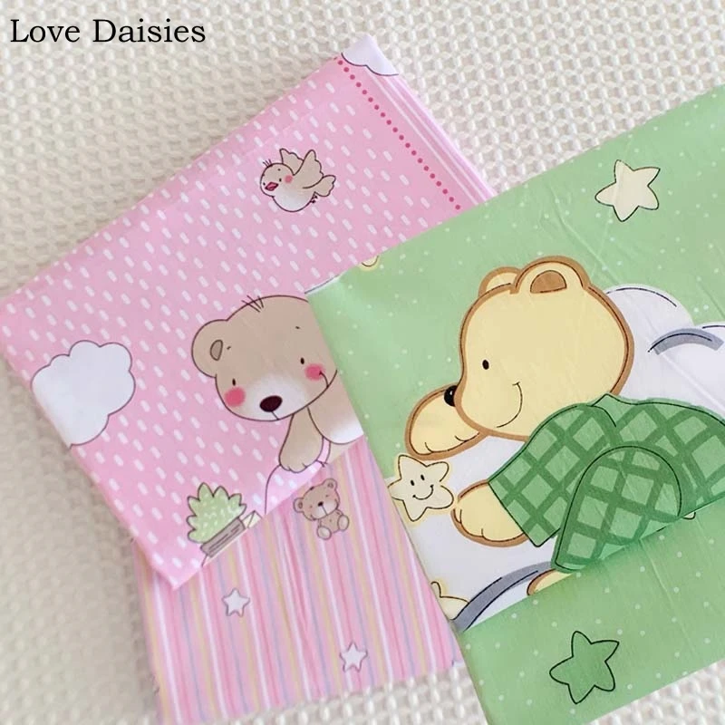 100% Cotton Twill Cartoon PINK GREEN Big Bear Star Raining Stripe Fabric for Handwork Kids Bedding Sheet Tent Apparel Craft
100% Cotton Twill Cartoon PINK GREEN Big Bear Star Raining Stripe Fabric for Handwork Kids Bedding Sheet Tent Apparel Craft