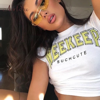 Artsu Cute Backless Letter Print T-shirts Cropped Top Women Sexy Hollow Out Lace Up Tee Summer Short Sleeve Crop Tops 2020
Artsu Cute Backless Letter Print T-shirts Cropped Top Women Sexy Hollow Out Lace Up Tee Summer Short Sleeve Crop Tops 2020