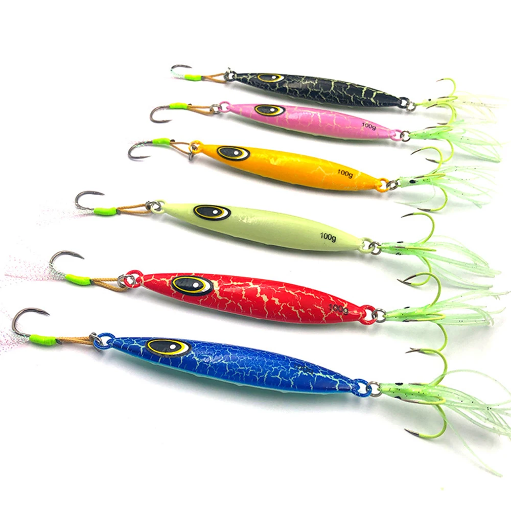otomin Crack Glow Slow Metal Jigging Lure One Set Treble Hooks Sinking 6 Colors 80g100g120g150g Saltwater Falling Luminuous Jigs
otomin Crack Glow Slow Metal Jigging Lure One Set Treble Hooks Sinking 6 Colors 80g100g120g150g Saltwater Falling Luminuous Jigs