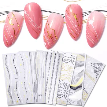Curve Stripe Lines Nail Stickers Gold Silver Sliders Geometric Patterns Design Adhesive Transfer Decals 3D Nail Art Decorations
Curve Stripe Lines Nail Stickers Gold Silver Sliders Geometric Patterns Design Adhesive Transfer Decals 3D Nail Art Decorations