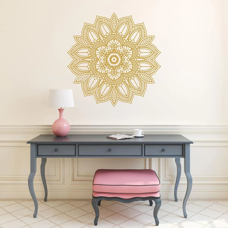 

Mandala Wall Decal Indian Yoga Sticker Vinyl Boho Decal Bohemian Decor Flower Art Mural Home Decor Interior Design Bedroom LL763