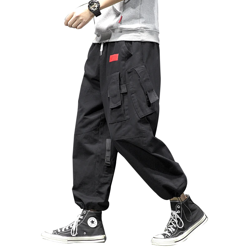 Брюки-карго мужские LBZ18 брюки-султанки со множеством карманов в стиле хип-хоп с