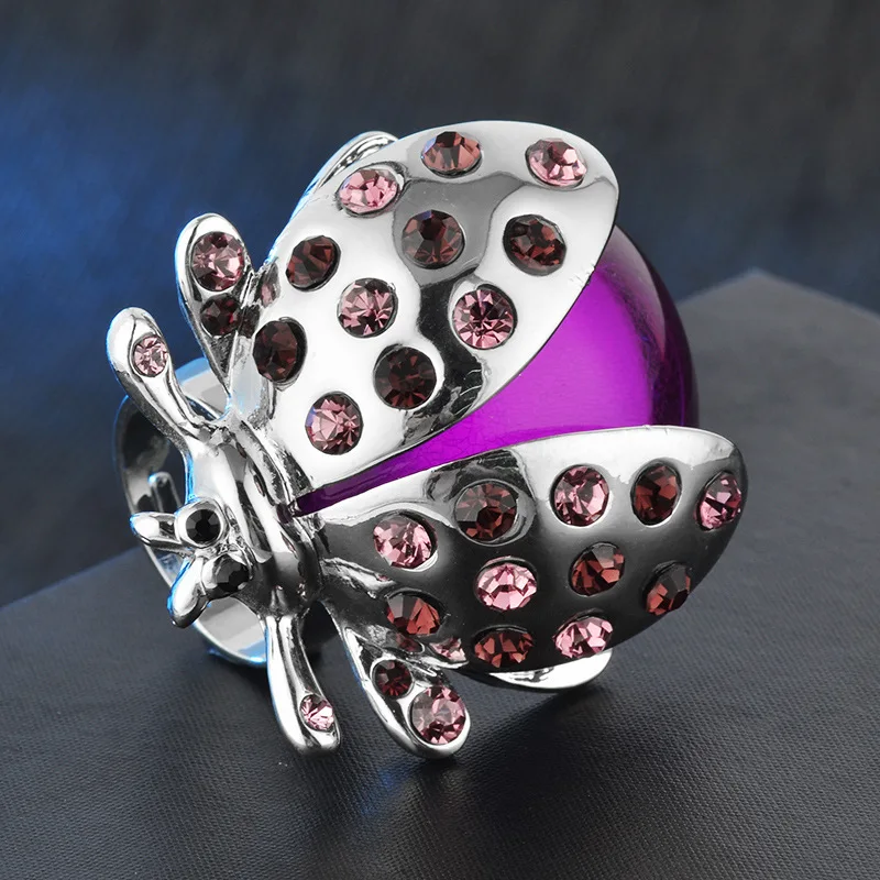 New Fashion Creative Design Animal Ring Jewelry Seven Star Ladybug Ring 925 Sterling Silver Pink Zircon Inlaid Ring Jewelry Gift 
New Fashion Creative Design Animal Ring Jewelry Seven Star Ladybug Ring 925 Sterling Silver Pink Zircon Inlaid Ring Jewelry Gift