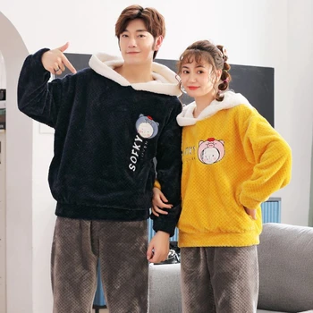 NIGHTWA Winter Couples Pajamas Set Cute Animal Flannel For Women pijamas Men Plush Sleepwear Pyjamas Suit Home Clothing sleep
NIGHTWA Winter Couples Pajamas Set Cute Animal Flannel For Women pijamas Men Plush Sleepwear Pyjamas Suit Home Clothing sleep