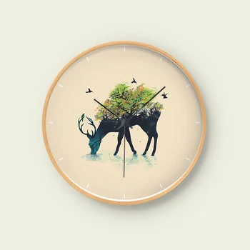 Modern Silent Circular Cartoon Animal Picture Wall Clock Design Solid Wood Frame Electronic Clock Living Room Bedroom Home Decor
Modern Silent Circular Cartoon Animal Picture Wall Clock Design Solid Wood Frame Electronic Clock Living Room Bedroom Home Decor