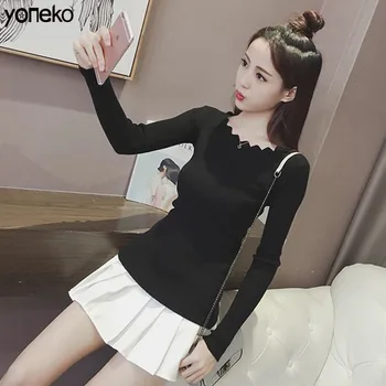 Yoneko Pullover Solid Sweaters Women New Womens Knitted Slim Sweater Long Sleeve Autumn Winter Butterfly Neck Sweater Female
Yoneko Pullover Solid Sweaters Women New Womens Knitted Slim Sweater Long Sleeve Autumn Winter Butterfly Neck Sweater Female