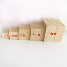 Solid Wood Cube Wooden Square Blocks Kids Early Educational Toys Assemblage Block Embellishment For DIY Woodwork Craft