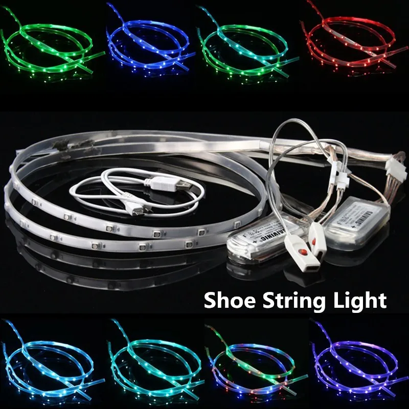 2pcs LED Strip 60CM SMD3528 USB RGB IP67 Waterproof 16 Modes Dream Color for Shoes DIY Lighting | Освещение