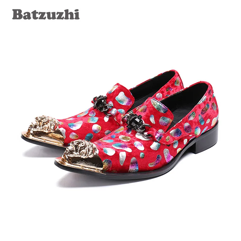 

Batzuzhi 2020 New Zapatos Hombre Italian SStyle Designer's Leather Shoes Men Erkek Ayakkabi Formal Shoes Men Red Wedding Party