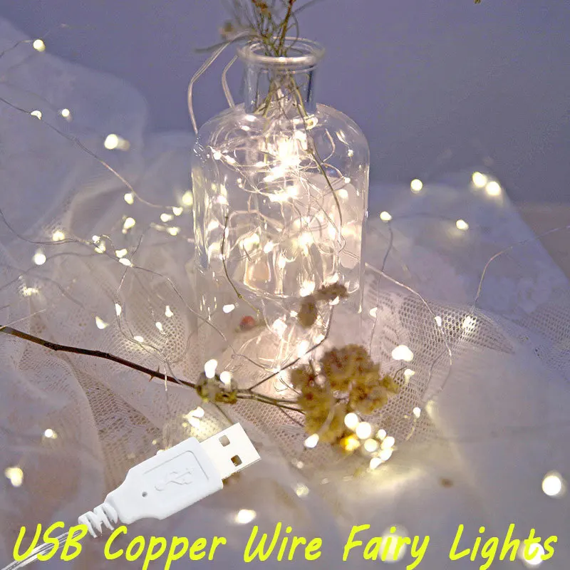 2/3/5/10M USB LED String Lights Copper Silver Wire Garland Light Waterproof Fairy Lights For Christmas Wedding Party Decoration
2/3/5/10M USB LED String Lights Copper Silver Wire Garland Light Waterproof Fairy Lights For Christmas Wedding Party Decoration