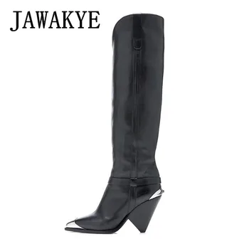 Metal decor Knee High Knight Boots Genuine Leather Designer Shoes Women Slim Fit Winter Long Boots Ladies Spike High Heel Shoes
Metal decor Knee High Knight Boots Genuine Leather Designer Shoes Women Slim Fit Winter Long Boots Ladies Spike High Heel Shoes