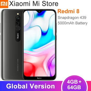 

Global Version Xiaomi Redmi 8 4GB 64GB Smartphone Snapdragon 439 Octa Core 12MP Dual Camera 5000mAh Large Battery OTA