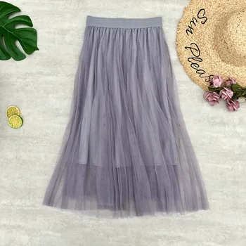 2020 Autumn & Winter New Arrival Korean High Waist Skirt Pleated Mesh Skirt Elastic Waist Fluffy A-line Skirt Free Shipping 
2020 Autumn & Winter New Arrival Korean High Waist Skirt Pleated Mesh Skirt Elastic Waist Fluffy A-line Skirt Free Shipping