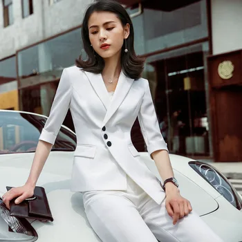 2019 Summer Suit Suit Female Irregular Beautician Work Clothes Hotel Front Desk Seven Points Sleeve
2019 Summer Suit Suit Female Irregular Beautician Work Clothes Hotel Front Desk Seven Points Sleeve