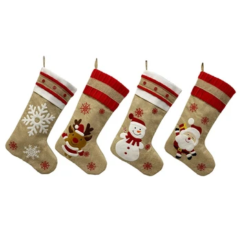 4 Pcs Christmas Stocking for Xmas Classic Decoration Fireplace Hanging Ornaments Holiday Decor 
4 Pcs Christmas Stocking for Xmas Classic Decoration Fireplace Hanging Ornaments Holiday Decor