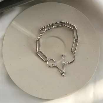 RUIYI Korean Fashion Trendy 925 Sterling Silver Bracelets Classic Chain Buckle Splicing OT Clasp Bracelets Lovers Fine Jewelry
RUIYI Korean Fashion Trendy 925 Sterling Silver Bracelets Classic Chain Buckle Splicing OT Clasp Bracelets Lovers Fine Jewelry