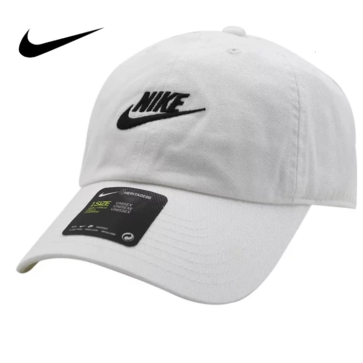 

Nike Original Heritage Running Cap Breathable Peaked Outdoor Sport Sunshade White Hat