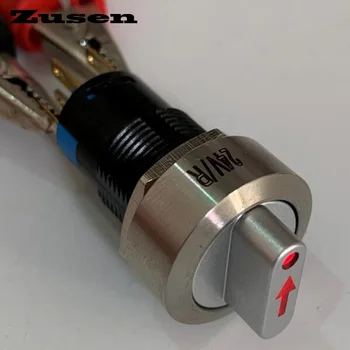 Zusen 16mm metal selector switch 3 position lock with arrow symbol led light 2NO2NC
Zusen 16mm metal selector switch 3 position lock with arrow symbol led light 2NO2NC