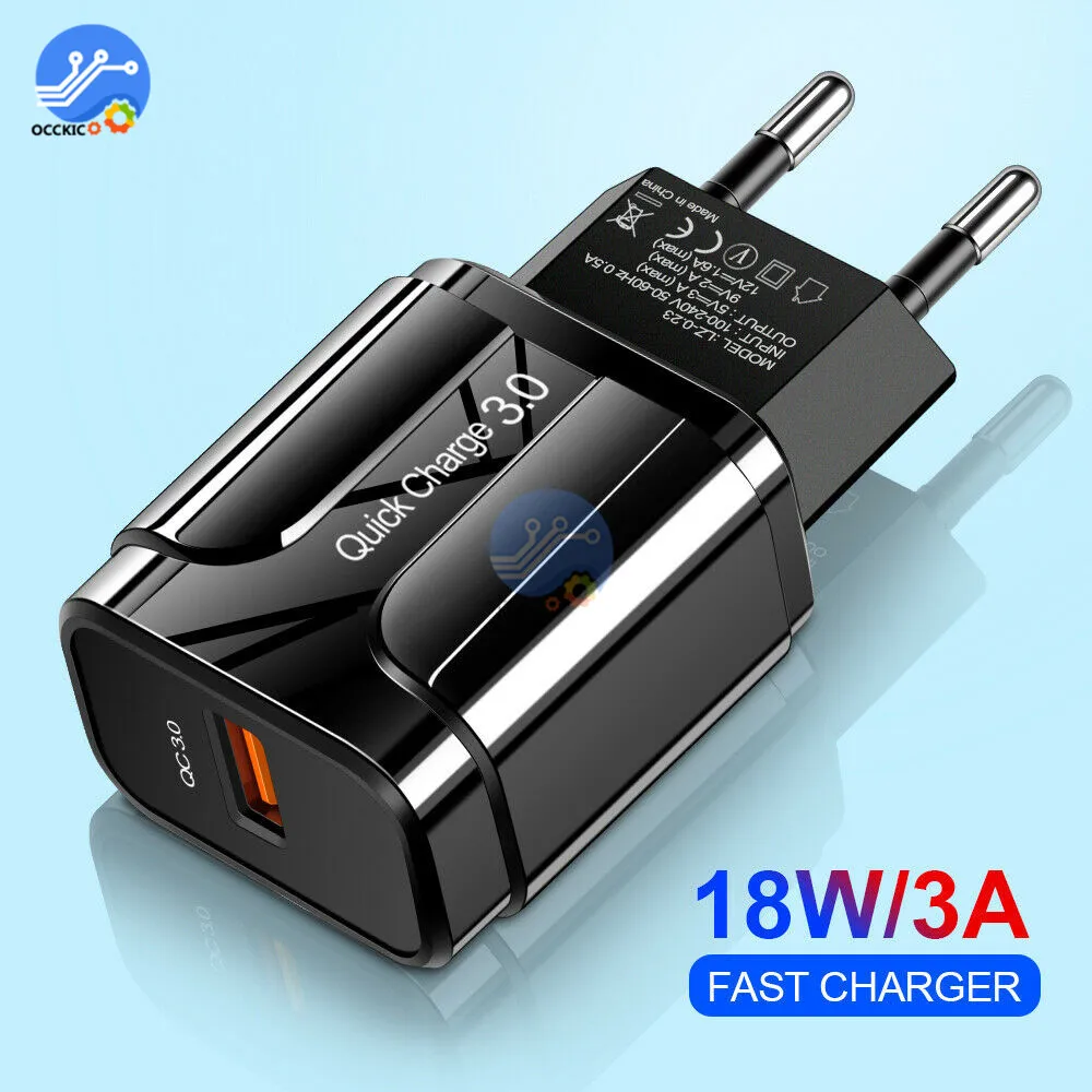 5V 3A Quick Charge QC 3.0 USB Charger EU US Plug Travel Wall Mobile Phone Charger Adapter Fast Charging for iPhone for Xiaomi
5V 3A Quick Charge QC 3.0 USB Charger EU US Plug Travel Wall Mobile Phone Charger Adapter Fast Charging for iPhone for Xiaomi