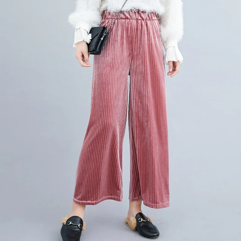Uego 2019 New Arrival Pleuche Autumn Wide Leg Pants Soft Velvet Elastic Pleated Office Lady Work Long Pants Women Casual Pants
Uego 2019 New Arrival Pleuche Autumn Wide Leg Pants Soft Velvet Elastic Pleated Office Lady Work Long Pants Women Casual Pants