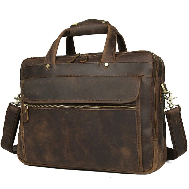 Top Grade Male Men's Vintage Natural Crazy Horse Leather Briefcase Messenger Shoulder Portfolio Laptop Bag Case Office Handbag 
Top Grade Male Men's Vintage Natural Crazy Horse Leather Briefcase Messenger Shoulder Portfolio Laptop Bag Case Office Handbag