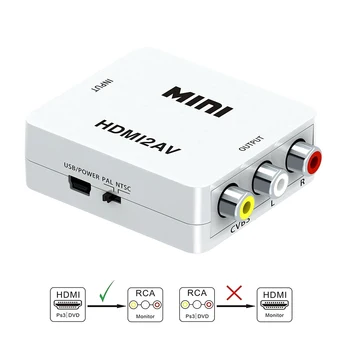 HDMI to RCA-GANA 1080P HDMI to AV 3RCA CVBs Converter Box Composite Video Audio Converter Adapter 1080P HDMI2AV Support NTSC PAL
HDMI to RCA-GANA 1080P HDMI to AV 3RCA CVBs Converter Box Composite Video Audio Converter Adapter 1080P HDMI2AV Support NTSC PAL