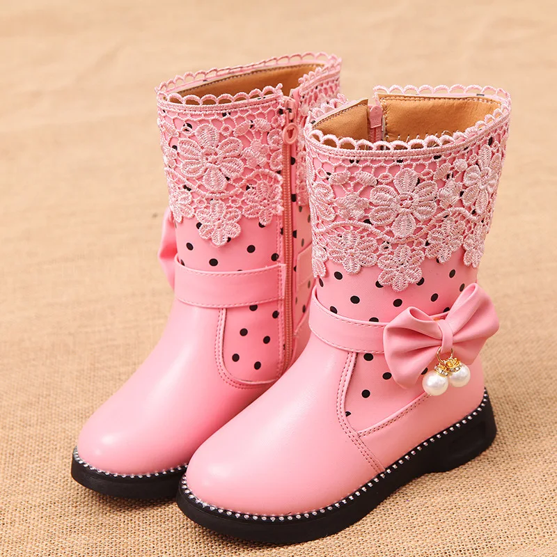 

Girls Snow Boots Children Shoes Winter Fashion Boots Princess Sport Child Shoes Kids Bowtie Sneaker 2022 Brand Fashion EUR 26-37