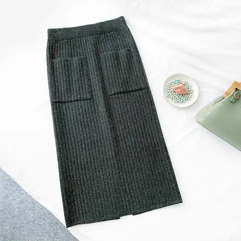 2020 Autumn & Winter New Arrival Mid Length Knit Woolen Skirt Split Straight Skirt Thick Casual Solid Color Skirt Free Shipping
2020 Autumn & Winter New Arrival Mid Length Knit Woolen Skirt Split Straight Skirt Thick Casual Solid Color Skirt Free Shipping