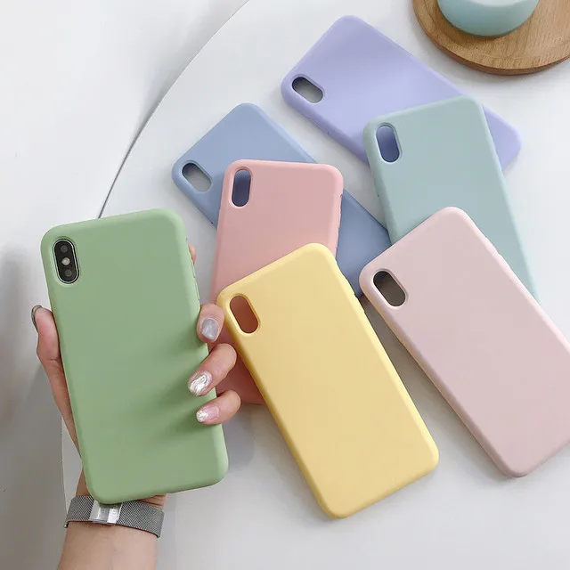 Силиконовый однотонный чехол для телефона XiaoMi Redmi 8A 6 6A 7 7A 8 Plus мягкий ярких цветов