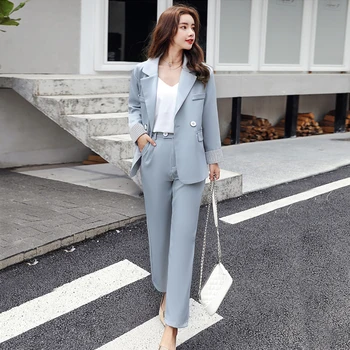 New fashion autumn women high quality temperament solid suit and fashion solid slim pants work style S-XXL available pant suit 
New fashion autumn women high quality temperament solid suit and fashion solid slim pants work style S-XXL available pant suit