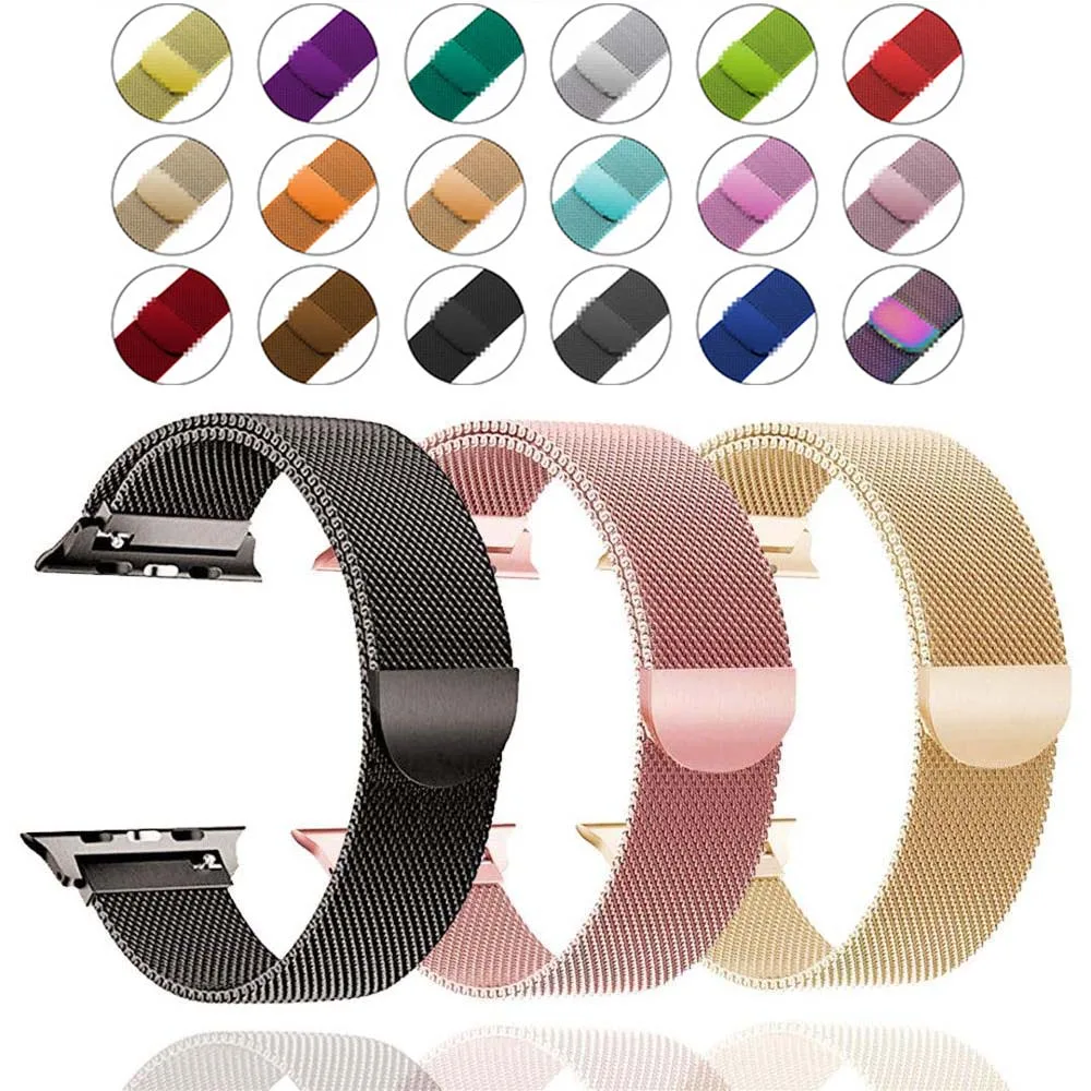 

Band For Apple Watch 4 1/2/3 Loop Bracelet Stainless Steel Milanese 42mm 38mm Bracelet strap for iwatch series 40mm 44mm