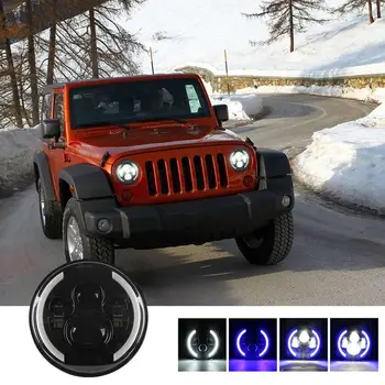 Motorcycle Led Headlights Crescent Moon Blue Light Four Lighting Modes Modified Headlight Turn Signal Lights