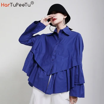 Women Dress Shirts Autumn Winter 2020 Cropped Business Blouse Stylish Pleated Design Flare Sleeve Plus Size 3 Colours Basic Tops
Women Dress Shirts Autumn Winter 2020 Cropped Business Blouse Stylish Pleated Design Flare Sleeve Plus Size 3 Colours Basic Tops