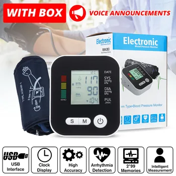 Electric Blood Pressure Monitor Tonometer Medical Equipment Arm Apparatus for Measuring Pressure Heart Beat Meter Machine+Voice
Electric Blood Pressure Monitor Tonometer Medical Equipment Arm Apparatus for Measuring Pressure Heart Beat Meter Machine+Voice