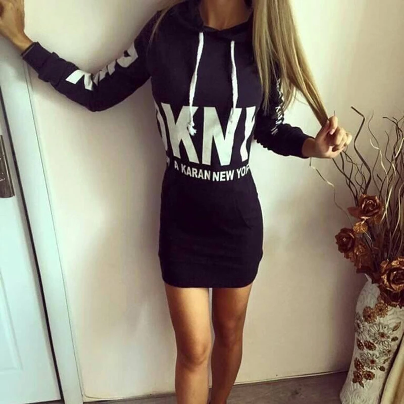 

Women Sexy Dress Sweatshirt Autumn Winter Hoodied Dress Fashion Package Buttocks Long Sleeve Dresses For Women Black White Gray