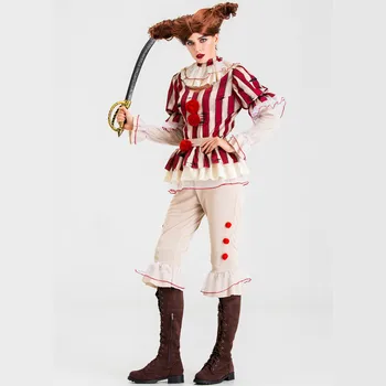 New popular Halloween Costume cosplay Thriller movie Stephen King's It Red Bloody Stripe Horror Suit Bib Top Bottom
New popular Halloween Costume cosplay Thriller movie Stephen King's It Red Bloody Stripe Horror Suit Bib Top Bottom