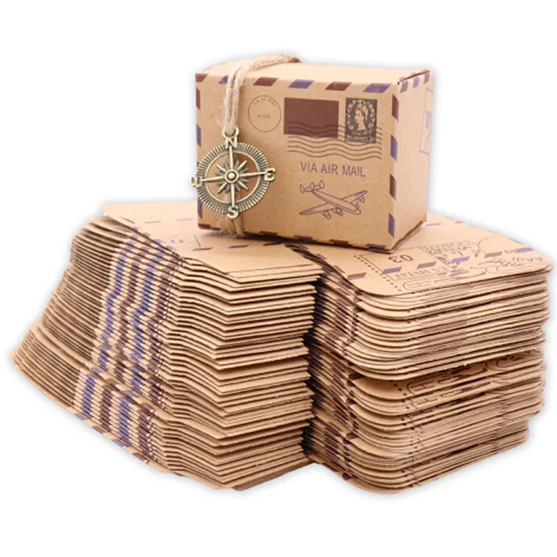 50Pcs/Pack New Stamp Design Wedding Vintage Candy Box Chocolate Packaging Kraft Gift Box Vintage Kraft Paper Candy Box
50Pcs/Pack New Stamp Design Wedding Vintage Candy Box Chocolate Packaging Kraft Gift Box Vintage Kraft Paper Candy Box