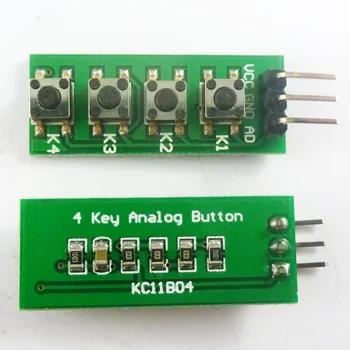 

KC11B04*5 5PCS 3-5V 4 Buttons AD Keypad keyboard Analog output button for Arduino nano uno raspberry pi 3 breadboard starte