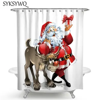 2019 Santa Claus Shower Curtain Christmas Rideau Douche Cute Elk Red Festival Merry Xmas Bathroom Curtain Polyester Waterproof 
2019 Santa Claus Shower Curtain Christmas Rideau Douche Cute Elk Red Festival Merry Xmas Bathroom Curtain Polyester Waterproof